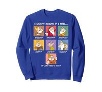 Disney Seven Dwarfs Current Mood "I Don't Know if I Feel..." Felpa, Unisex per adulti, Blu Reale, S