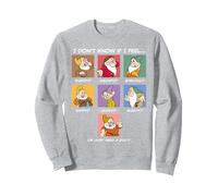 Disney Seven Dwarfs Current Mood "I Don't Know if I Feel..." Felpa, Unisex per adulti, Grigio Melange, XL