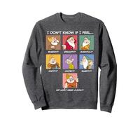 Disney Seven Dwarfs Current Mood "I Don't Know if I Feel..." Felpa, Unisex per adulti, Grigio Scuro, M