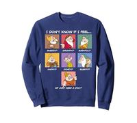 Disney Seven Dwarfs Current Mood "I Don't Know if I Feel..." Felpa, Unisex per adulti, Navy, L