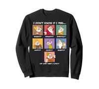Disney Seven Dwarfs Current Mood "I Don't Know if I Feel..." Felpa, Unisex per adulti, Nero, S