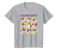 Disney Snow White And The Seven Dwarfs Feeling Dopey Box Up Maglietta, Bambini, Grigio Melange, 4 anni