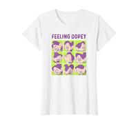 Disney Snow White And The Seven Dwarfs Feeling Dopey Box Up Maglietta, Donna, Bianco, S