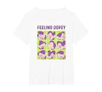 Disney Snow White And The Seven Dwarfs Feeling Dopey Box Up Maglietta, Donna plus-size, Bianco, 1X