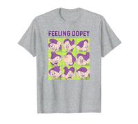 Disney Snow White And The Seven Dwarfs Feeling Dopey Box Up Maglietta, Uomo, Grigio Melange, M