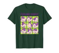 Disney Snow White And The Seven Dwarfs Feeling Dopey Box Up Maglietta, Uomo, Verde Foresta, 3XL