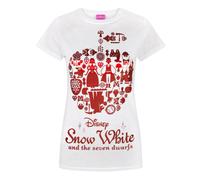 Disney Snow White & The Seven Dwarfs Bianco Snow White T-shirt a maniche corte D