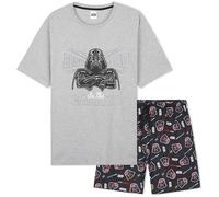 Disney Star Wars Pigiama Uomo Corto Morbido Traspirante Pigiami Uomo Estivi Set Baby Yoda Abbigliamento da Casa Regalo per Lui (2XL, Grigio Darth Vader)
