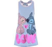 Disney Stitch Abito per Ragazze, Abito a Maniche Corte per Bambina, Design di Abiti con Stitch e Angel 'Love', Regalo per Ragazza, Taglia 8 Anni | Blu