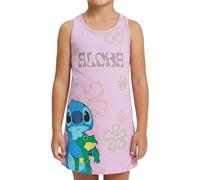 Disney Stitch Abito per Ragazze, Senza Maniche Vestito Aloha e Rana Design, Taglia 8 Anni | Rosa