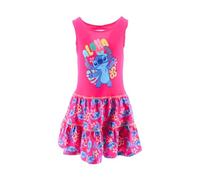 Disney Stitch Abito per Ragazzi, Abito Morbido Cotone con Motivo Aloha a Maniche Corte, Taglia 8 Anni | Rosa
