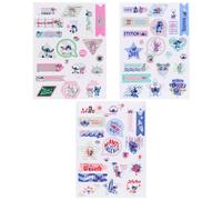 DISNEY Stitch Adesivi trasparenti per la decorazione, riutilizzabili SET 63 PEZZI (B)