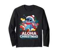 Disney Stitch Aloha Christmas Tropical Island Holiday Maglia a Manica