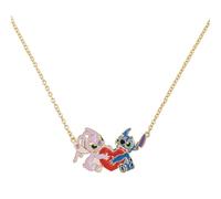 Disney Stitch & Angel - Collana con ciondolo a forma di cuore, placcata oro, taglia unica, senza pietra preziosa, One size, Placcato oro, Nessuna pietra preziosa