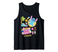 Disney Stitch & Angel Life's Better by the Beach Summer Trip Canotta