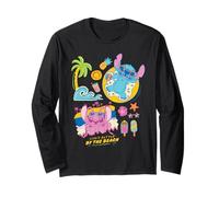 Disney Stitch & Angel Life's Better by the Beach Summer Trip Maglia a Manica