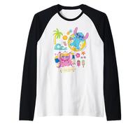Disney Stitch & Angel Life's Better by the Beach Summer Trip Maglia con Maniche Raglan