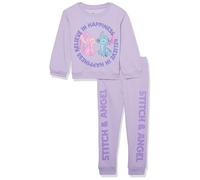 Disney Stitch & Angel - Felpa in pile e jogger, per ragazze, 2t-16, Lavanda, 3 anni