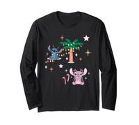 Disney Stitch & Angel Tropical Christmas Starry Holiday Vibe Maglia a Manica