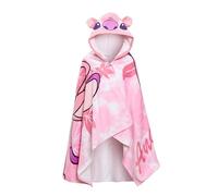 Disney Stitch Angelo Asciugamano con cappuccio per ragazze Poncho 100% Cotone Bambini Asciugamano da bagno Asciugamano da spiaggia Nuoto Wrap Bambini Fasciatoio Accappatoio