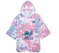 Disney Stitch Asciugamani Bagno con Cappuccio Asciugamano Bagno Ragazzi Poncho Bambino Telo Mare Bambina per Piscina Spiaggia (Rosa/Blu Stitch, 6-9 Anni)