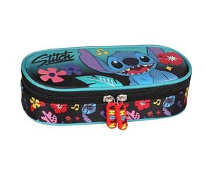 DISNEY Stitch Astuccio a SCOMPARTI per la scuola, bustina per bambina, mint-nero 5x20x9cm (Stitch Scomparti B)