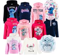 Disney Stitch - Bambine Ragazze - Modelli Girocollo, con Cappuccio o Zip - Tante Grafiche Colorate Cotone o Pile Morbido - Taglie 3-16 Anni [2927 Cappuccio Blu - 10 Anni]