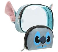 Disney Stitch Beauty Case Donna e Ragazza, 2 Pezzi Beauty Case da Viaggio e Custodia per Cosmetici, Viaggio Accessori Utili, Regalo Donna