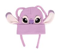 Disney Stitch - Berretto Invernale Bambino in Maglia con Ricami e Orecchie 3D, Cappello Caldo 100% Acrilico, Taglia Unica 3-8 Anni [10555 Rosa Angel]