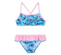 Disney Stitch Bikini Bambina 3-8 Anni Costume Mare Due Pezzi Ufficiale Premium 82% Poliestere 18% Elastan Asciugatura Rapida Fantasie Colorate Estate [18069 Rosa Chiaro - 6 Anni]