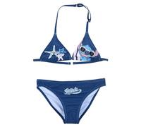 Disney Stitch Bikini Ragazza 6-16 Anni Costume Mare Due Pezzi Ufficiale Premium Tessuto Tecnico 82% Poliestere 18% Elastan Fantasie Estate Piscina [18058 Blu Navy - 14 Anni]