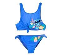 Disney Stitch Bikini Ragazza 6-16 Anni Costume Mare Due Pezzi Ufficiale Premium Tessuto Tecnico 82% Poliestere 18% Elastan Fantasie Estate Piscina