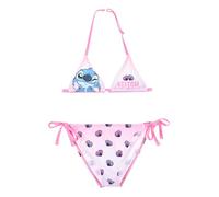 Disney Stitch Bikini Ragazza 6-16 Anni Costume Mare Due Pezzi Ufficiale Premium Tessuto Tecnico 82% Poliestere 18% Elastan Fantasie Estate Piscina [18232 Rosa - 12 Anni]