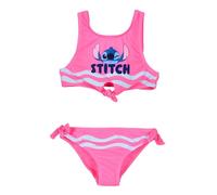 Disney Stitch Bikini Ragazza 6-16 Anni Costume Mare Due Pezzi Ufficiale Premium Tessuto Tecnico 82% Poliestere 18% Elastan Fantasie Estate Piscina [18235 Rosa - 10 Anni]
