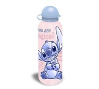 Disney Stitch - Borraccia per bambini in alluminio con cannuccia, 500 ml, per la scuola (You are magic Stitch)
