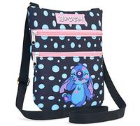 Disney Stitch Borsa Tracolla Bambina Adolescenti, Borsa Spalla Cinghia Lunga (Nero)