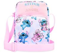 Disney Stitch Borsetta Bambina Adolescenti Borsa Tracolla con Cinturino Regolabile per Giornate Shopping Regalo Ragazza (Rosa Stitch Angel)