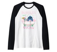 Disney Stitch Bubbles Will Wash Away My Troubles Bubble Bath Maglia con Maniche Raglan