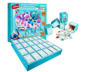 Disney Stitch Calendario Avvento 2025 Rompicapo Adulti e Bambini Countdown Natale Calendari Avvento Puzzle 1000 Pezzi Gioco di Famiglia Idee Regalo
