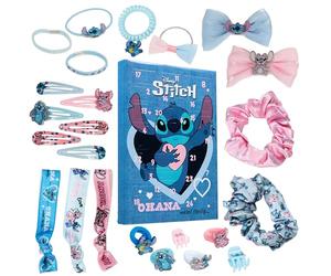 Disney Stitch Calendario Avvento 2026 Accessori Capelli Bambina Frozen Countdown Natale Calendari Avvento Fermagli Scrunchies Idee Regalo (Blu)