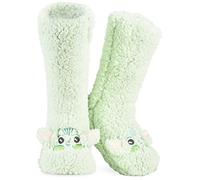 Disney Stitch Calze a Pantofola da Donna EU 35-41, Calzini Antiscivolo Donna in Caldo Pile, Morbido Calze, Idea Regalo Accogliente (Verde Mandalorian)
