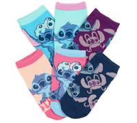 Disney Stitch Calzini Invisibili Bambina Set 6 Paia Fantasmini Cotone Multicolor Taglie 23/26 27/30 31/34 Scarpe Basse [6019 Multicolor 23-26]