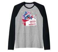 Disney Stitch Christmas Nice Unless Proven Naughty Holiday Maglia con Maniche Raglan