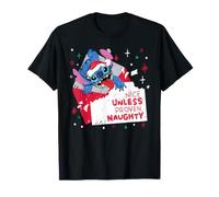 Disney Stitch Christmas Nice Unless Proven Naughty Holiday Maglietta