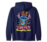 Disney Stitch Christmas Santa's Naughty List Funny Holiday Felpa con Cappuccio