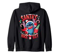 Disney Stitch Christmas Santa's Nice List Funny Holiday Felpa con Cappuccio