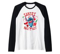 Disney Stitch Christmas Santa's Nice List Funny Holiday Maglia con Maniche Raglan