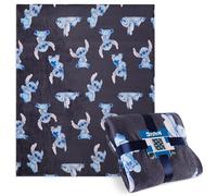 Disney Coperta Pile - Plaid Divano 150x130cm - Coperta Letto Singolo Flanella Coperte Calde e Morbide Baby Yoda Spiderman Stitch Gadget Regalo (Blu Stitch)