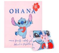 Disney Coperta Pile - Plaid Divano 150x130cm - Coperta Letto Singolo Flanella Coperte Calde e Morbide Baby Yoda Spiderman Stitch Gadget Regalo (Rosa Stitch)
