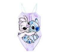 Disney Stitch Costume da Bagno per Ragazza, Design Stitch e Angel Costume Intero da Bagno per Ragazze e Bambina, Taglia 12 Anni | Lila